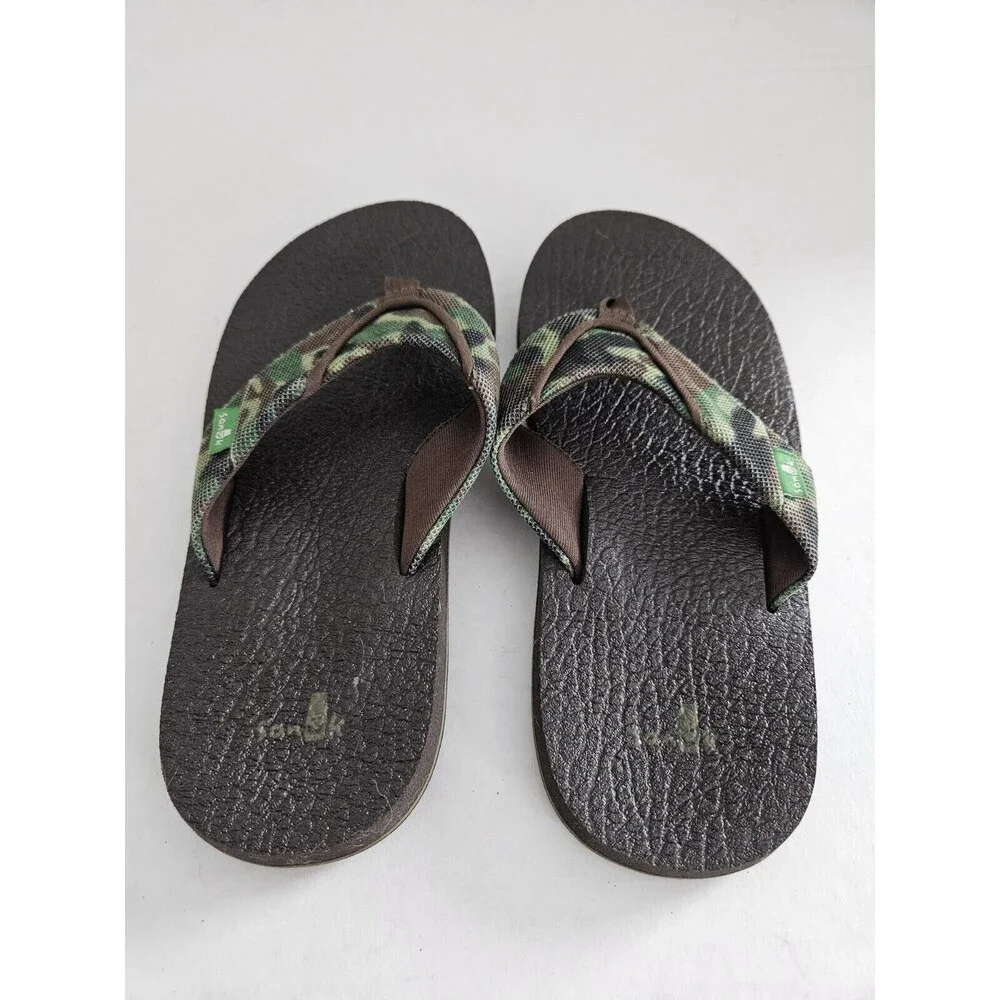 Sanuk Kids XL 3/4 Camo Recycled Material Flipflops